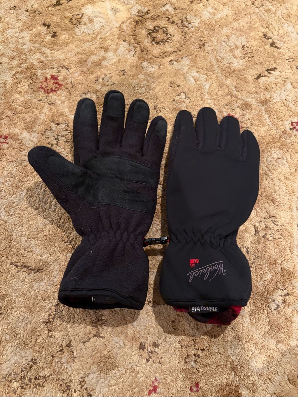 Woolrich Thinsulate Black Lined Winter Gloves EUC unisex winter